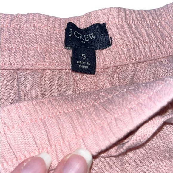 J. Crew Pink Linen Blend Cargo Shorts with Elastic Drawstring Waistband Size S - Picture 6 of 7